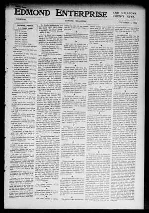 Primary view of object titled 'Edmond Enterprise and Oklahoma County News. (Edmond, Okla.), Vol. 1, No. 96, Ed. 1 Thursday, December 1, 1904'.