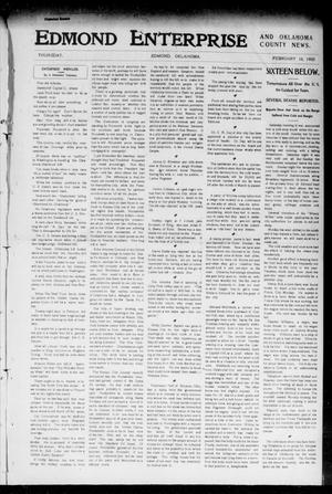 Primary view of object titled 'Edmond Enterprise and Oklahoma County News. (Edmond, Okla.), Vol. 1, No. 107, Ed. 1 Thursday, February 16, 1905'.