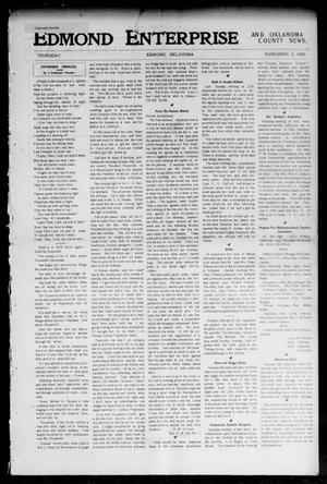 Primary view of object titled 'Edmond Enterprise and Oklahoma County News. (Edmond, Okla.), Vol. 1, No. 31, Ed. 1 Thursday, November 2, 1905'.