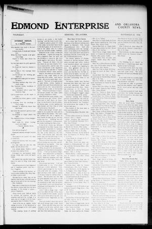 Primary view of object titled 'Edmond Enterprise and Oklahoma County News. (Edmond, Okla.), Vol. 2, No. 35, Ed. 1 Thursday, November 22, 1906'.