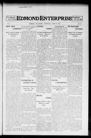 Edmond Enterprise (Edmond, Okla.), Vol. 7, No. 20, Ed. 1 Thursday, June 27, 1907