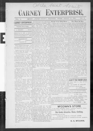 Carney Enterprise. (Carney, Okla.), Vol. 6, No. 2, Ed. 1 Friday, August 10, 1906