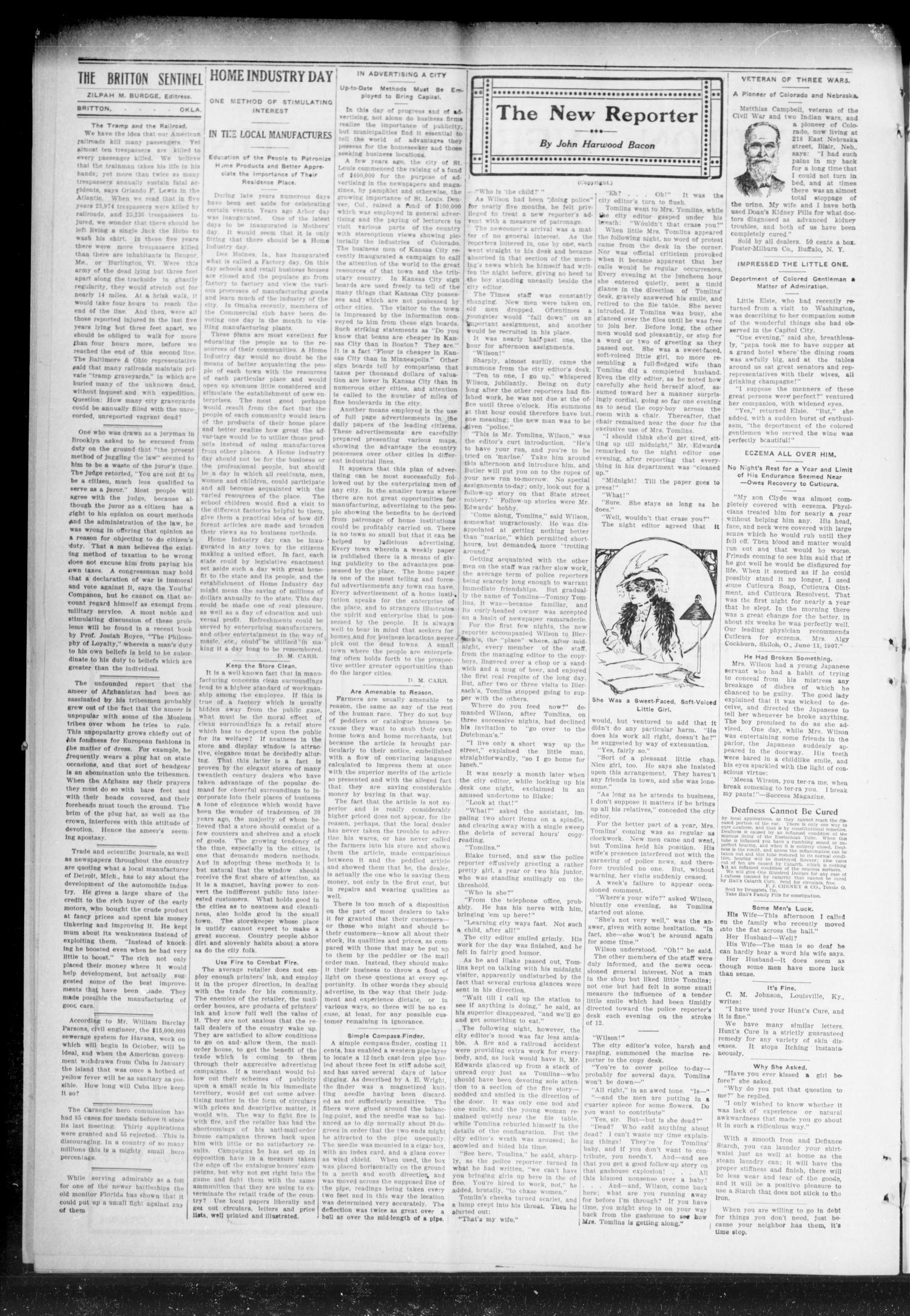 Britton Weekly Sentinel. (Britton, Okla.), Vol. 1, No. 16, Ed. 1 Friday, June 26, 1908
                                                
                                                    [Sequence #]: 2 of 8
                                                