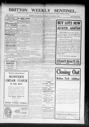 Britton Weekly Sentinel. (Britton, Okla.), Vol. 1, No. 47, Ed. 1 Saturday, January 30, 1909