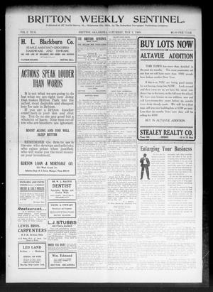 Britton Weekly Sentinel. (Britton, Okla.), Vol. 2, No. 8, Ed. 1 Saturday, May 1, 1909