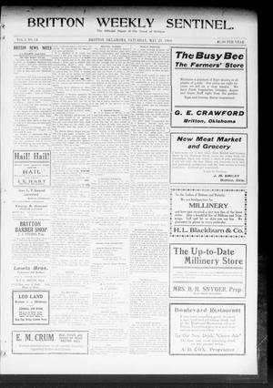 Britton Weekly Sentinel. (Britton, Okla.), Vol. 3, No. 14, Ed. 1 Saturday, May 21, 1910