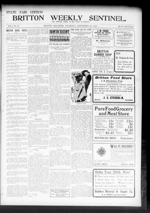 Britton Weekly Sentinel. (Britton, Okla.), Vol. 3, No. 33, Ed. 1 Thursday, September 29, 1910