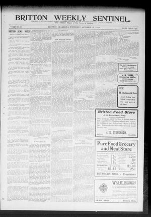 Britton Weekly Sentinel. (Britton, Okla.), Vol. 3, No. 35, Ed. 1 Thursday, October 13, 1910