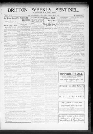 Britton Weekly Sentinel. (Britton, Okla.), Vol. 3, No. 52, Ed. 1 Thursday, February 9, 1911