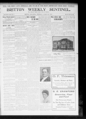 Britton Weekly Sentinel. (Britton, Okla.), Vol. 4, No. 7, Ed. 1 Thursday, March 30, 1911
