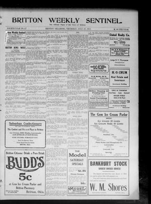 Britton Weekly Sentinel. (Britton, Okla.), Vol. 4, No. 27, Ed. 1 Thursday, July 27, 1911