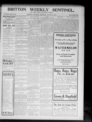Britton Weekly Sentinel. (Britton, Okla.), Vol. 4, No. 32, Ed. 1 Thursday, August 31, 1911