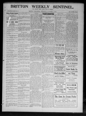 Britton Weekly Sentinel. (Britton, Okla.), Vol. 4, No. 37, Ed. 1 Thursday, October 5, 1911