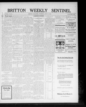 Britton Weekly Sentinel (Britton, Okla.), Vol. 5, No. 19, Ed. 1 Thursday, May 30, 1912