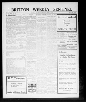Britton Weekly Sentinel (Britton, Okla.), Vol. 5, No. 24, Ed. 1 Thursday, July 4, 1912