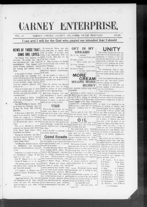 Carney Enterprise. (Carney, Okla.), Vol. 15, No. 45, Ed. 1 Friday, June 9, 1916