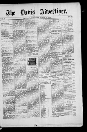 Primary view of object titled 'The Davis Advertiser. (Davis, Indian Terr.), Vol. 1, No. 45, Ed. 1 Thursday, March 14, 1895'.