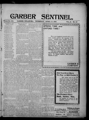Garber Sentinel. (Garber, Okla.), Vol. 10, No. 26, Ed. 1 Thursday, April 15, 1909