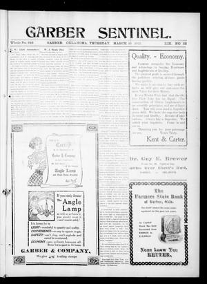 Garber Sentinel. (Garber, Okla.), Vol. 13, No. 23, Ed. 1 Thursday, March 14, 1912