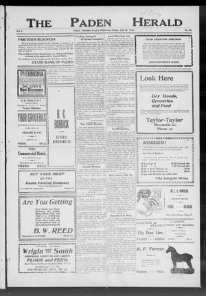 The Paden Herald (Paden, Okla.), Vol. 1, No. 45, Ed. 1 Friday, July 19, 1912
