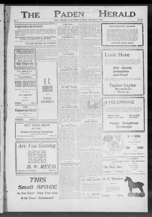 The Paden Herald (Paden, Okla.), Vol. 1, No. 52, Ed. 1 Friday, September 6, 1912