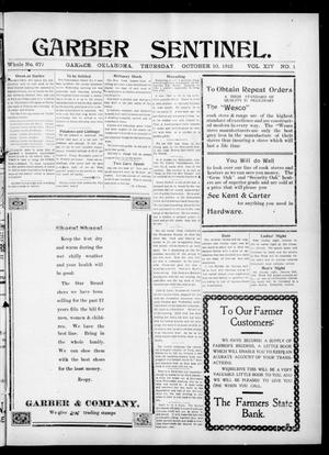Garber Sentinel. (Garber, Okla.), Vol. 14, No. 1, Ed. 1 Thursday, October 10, 1912