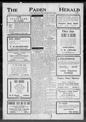 The Paden Herald (Paden, Okla.), Vol. 2, No. 24, Ed. 1 Friday, March 14, 1913