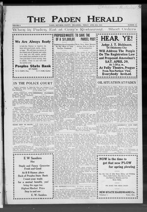 The Paden Herald (Paden, Okla.), Vol. 5, No. 31, Ed. 1 Friday, April 28, 1916