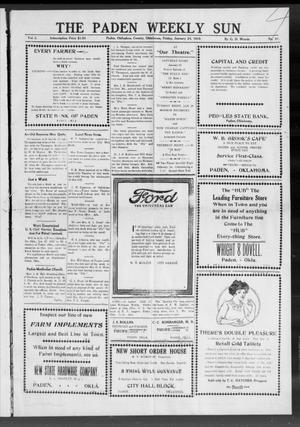 The Paden Weekly Sun (Paden, Okla.), Vol. 3, No. 41, Ed. 1 Friday, January 24, 1919