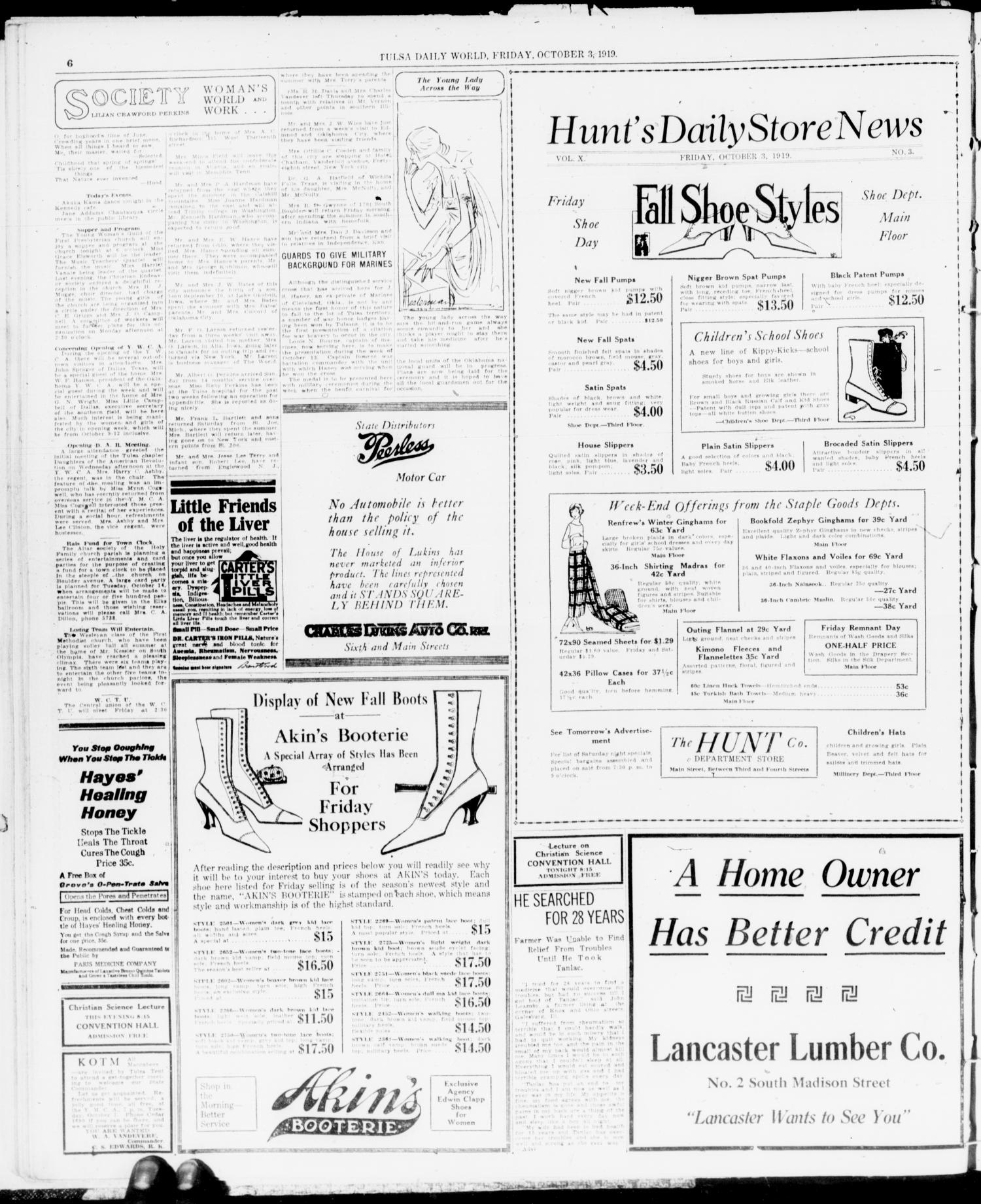 The Morning Tulsa Daily World (Tulsa, Okla.), Vol. 14, No. 6, Ed. 1 Friday, October 3, 1919
                                                
                                                    [Sequence #]: 6 of 16
                                                