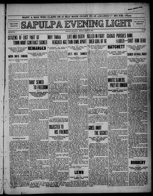 Primary view of object titled 'Sapulpa Evening Light (Sapulpa, Okla.), Vol. 7, No. 139, Ed. 1 Monday, March 31, 1913'.