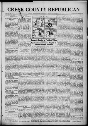 Primary view of object titled 'Creek County Republican (Sapulpa, Okla.), Vol. 12, No. 18, Ed. 1 Friday, November 1, 1918'.