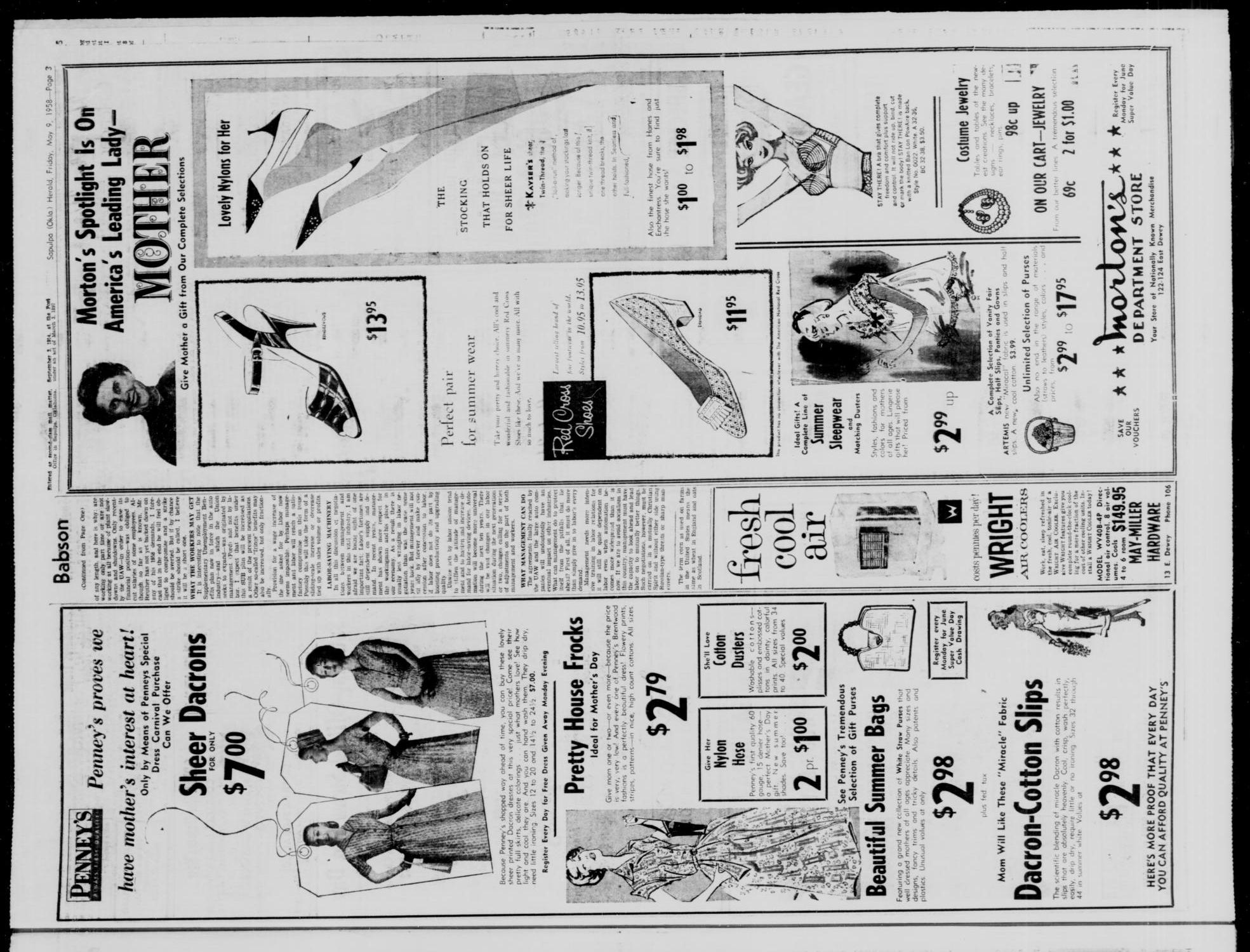 Sapulpa Daily Herald (Sapulpa, Okla.), Vol. 43, No. 212, Ed. 1 Friday, May 9, 1958
                                                
                                                    [Sequence #]: 3 of 8
                                                