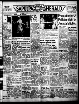 Sapulpa Daily Herald (Sapulpa, Okla.), Vol. 37, No. 38, Ed. 1 Tuesday, October 16, 1951