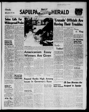 Primary view of object titled 'Sapulpa Daily Herald (Sapulpa, Okla.), Vol. 43, No. 163, Ed. 1 Thursday, March 13, 1958'.