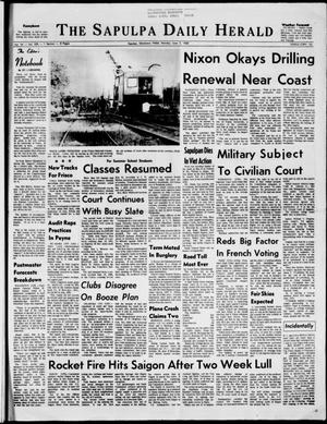 Primary view of object titled 'The Sapulpa Daily Herald (Sapulpa, Okla.), Vol. 54, No. 235, Ed. 1 Monday, June 2, 1969'.