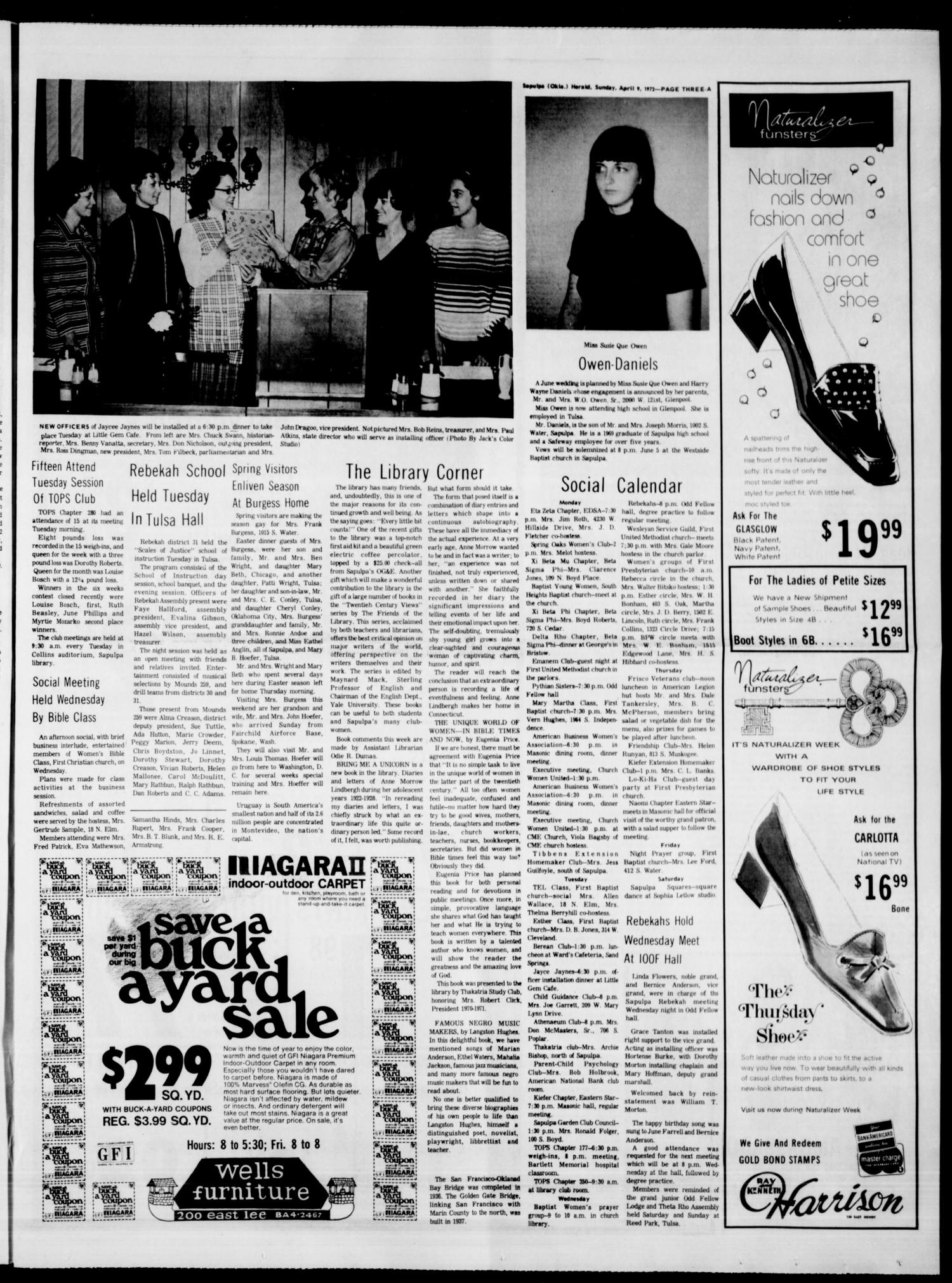 Sapulpa Daily Herald (Sapulpa, Okla.), Vol. 58, No. 190, Ed. 1 Sunday, April 9, 1972
                                                
                                                    [Sequence #]: 15 of 20
                                                