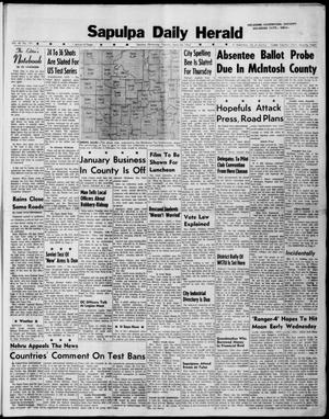 Primary view of object titled 'Sapulpa Daily Herald (Sapulpa, Okla.), Vol. 47, No. 191, Ed. 1 Tuesday, April 24, 1962'.