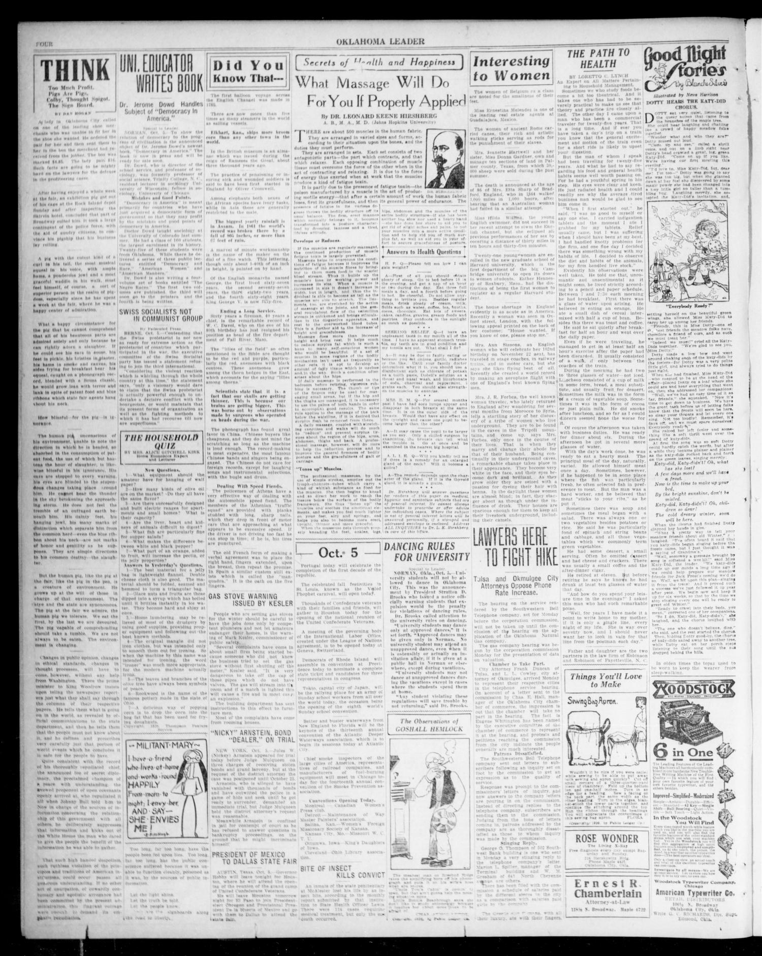Oklahoma Leader (Oklahoma City, Okla.), Vol. 1, No. 44, Ed. 1 Tuesday, October 5, 1920
                                                
                                                    [Sequence #]: 4 of 8
                                                