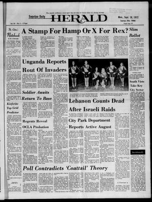 Sapulpa Daily Herald (Sapulpa, Okla.), Vol. 59, No. 4, Ed. 1 Monday, September 18, 1972