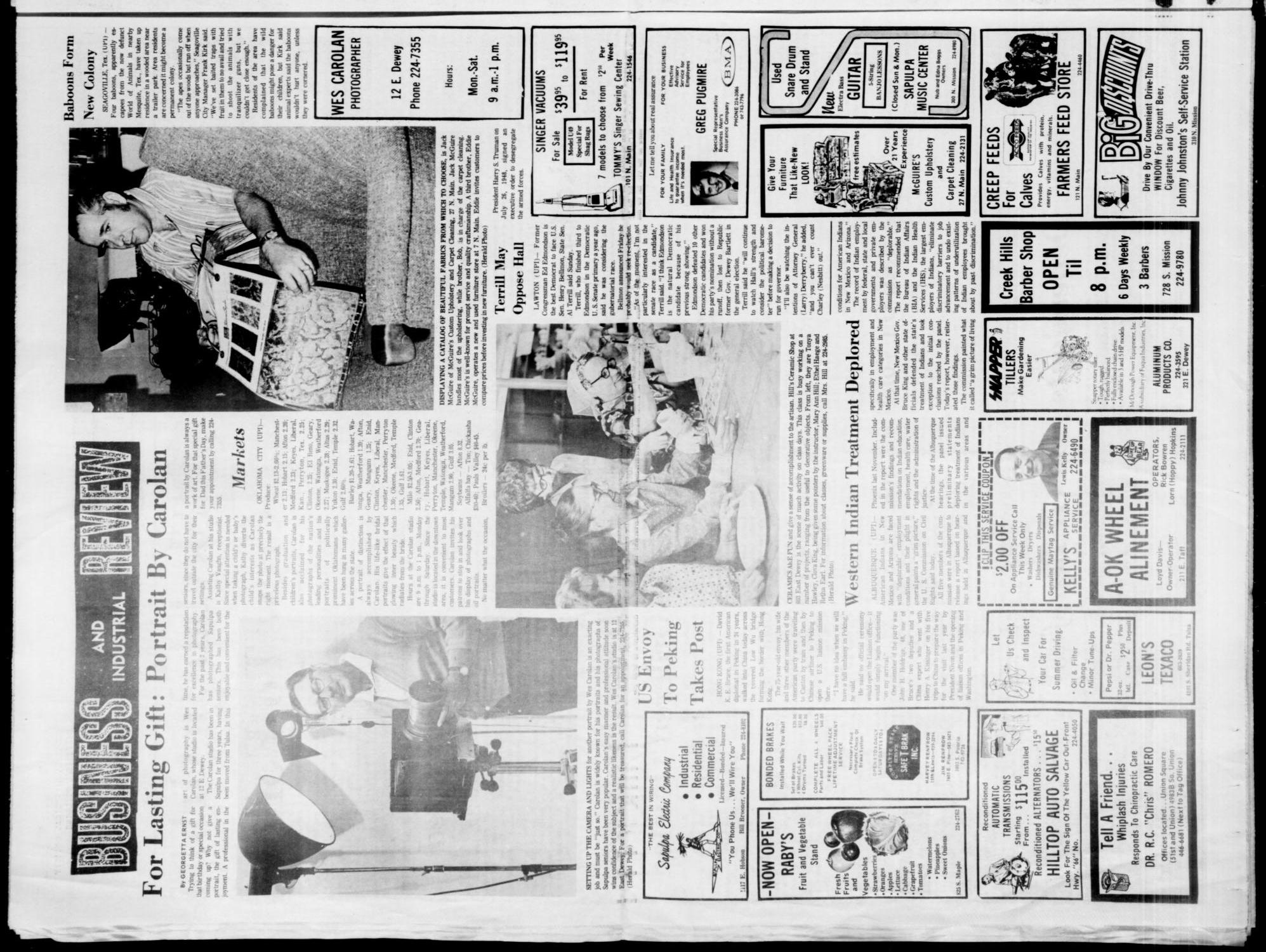 Sapulpa Daily Herald (Sapulpa, Okla.), Vol. 59, No. 207, Ed. 1 Monday, May 14, 1973
                                                
                                                    [Sequence #]: 2 of 8
                                                