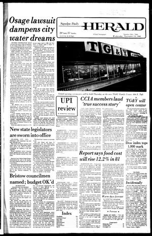 Sapulpa Daily Herald (Sapulpa, Okla.), Vol. 67, No. 58, Ed. 1 Wednesday, November 19, 1980