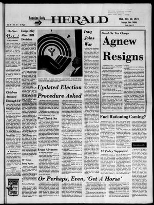 Primary view of object titled 'Sapulpa Daily Herald (Sapulpa, Okla.), Vol. 60, No. 23, Ed. 1 Wednesday, October 10, 1973'.