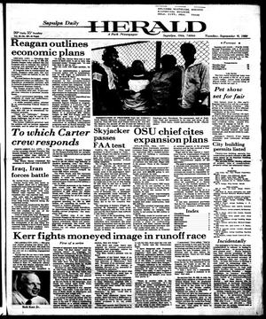 Sapulpa Daily Herald (Sapulpa, Okla.), Vol. 66, No. 307, Ed. 1 Tuesday, September 9, 1980