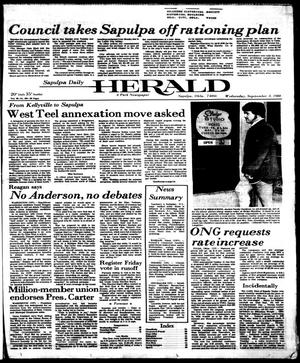 Sapulpa Daily Herald (Sapulpa, Okla.), Vol. 66, No. 302, Ed. 1 Wednesday, September 3, 1980