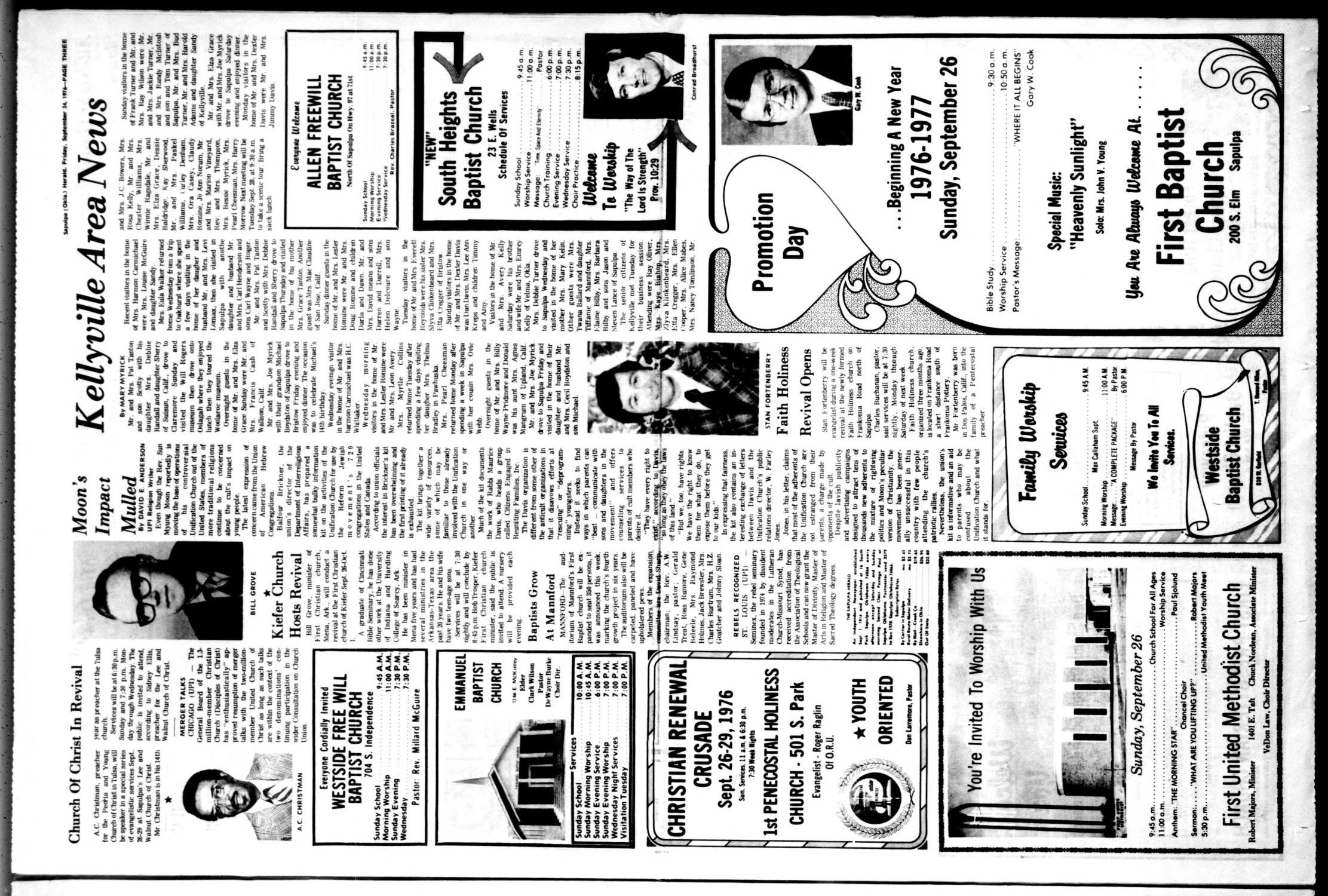 Sapulpa Daily Herald (Sapulpa, Okla.), Vol. 63, No. 10, Ed. 1 Friday, September 24, 1976
                                                
                                                    [Sequence #]: 3 of 16
                                                