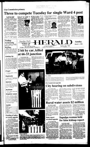 Primary view of Sapulpa Daily Herald (Sapulpa, Okla.), Vol. 78, No. 144, Ed. 1 Sunday, March 1, 1992