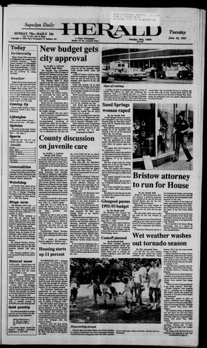 Sapulpa Daily Herald (Sapulpa, Okla.), Vol. 78, No. 236, Ed. 1 Tuesday, June 16, 1992