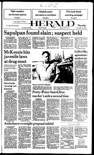Sapulpa Daily Herald (Sapulpa, Okla.), Vol. 70, No. 44, Ed. 1 Thursday, November 3, 1983