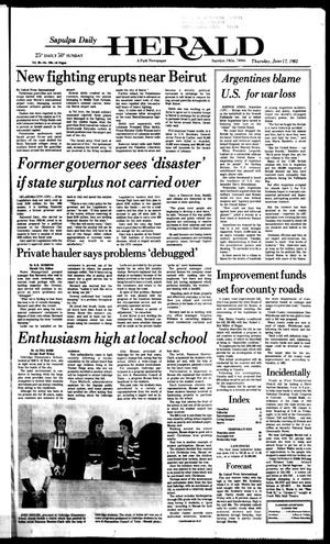Sapulpa Daily Herald (Sapulpa, Okla.), Vol. 68, No. 236, Ed. 1 Thursday, June 17, 1982